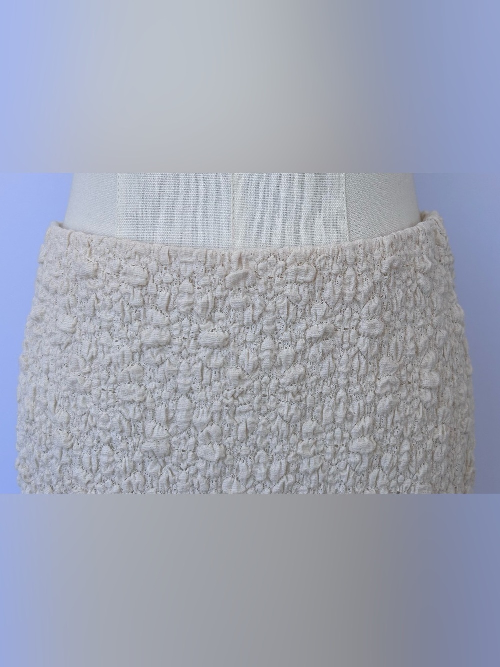 MNG (Mango) Women’s Textured Column Maxi Skirt Ecru Size Medium - Picture 2 of 11